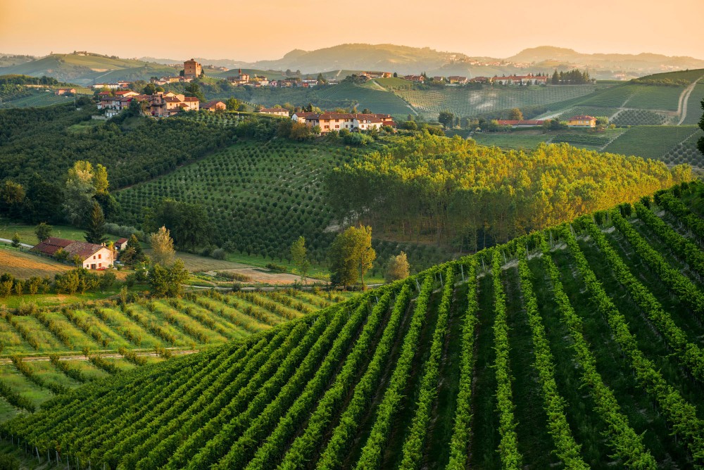 Imagem aérea da região do Piemonte