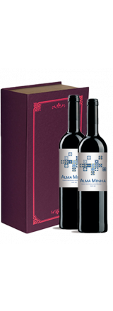 Kit 2 Vinhos Alma Minha Tinto + Caixa Livro Luxo